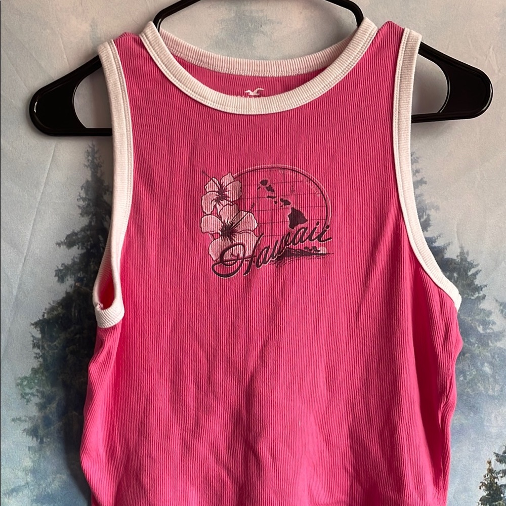 Hollister Pink Hawaii Tank Top